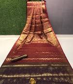 red Chennai kanjivaram silk Saree With Attached Blouse