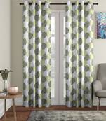 green Polyester Plain Printed Door Curtains for Bedroom, Kitchen, Kids or Living Room