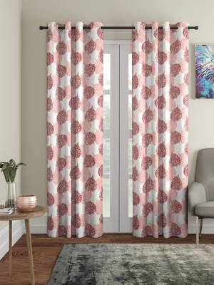 maroon Polyester Plain Printed Door Curtains for Bedroom, Kitchen, Kids or Living Room 1