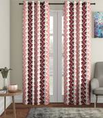 maroon Polyester Plain Printed Door Curtains for Bedroom, Kitchen, Kids or Living Room
