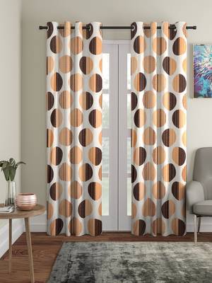 orange Polyester Plain Printed Door Curtains for Bedroom, Kitchen, Kids or Living Room 1