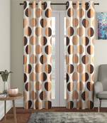 orange Polyester Plain Printed Door Curtains for Bedroom, Kitchen, Kids or Living Room