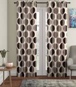 brown Polyester Plain Printed Door Curtains for Bedroom, Kitchen, Kids or Living Room