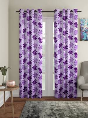 purple Polyester Plain Printed Door Curtains for Bedroom, Kitchen, Kids or Living Room 1