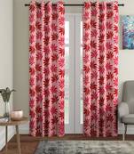 pink Polyester Plain Printed Door Curtains for Bedroom, Kitchen, Kids or Living Room