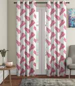 pink Polyester Plain Printed Door Curtains for Bedroom, Kitchen, Kids or Living Room