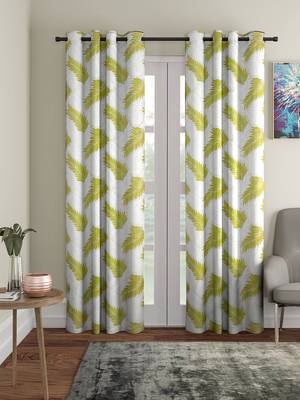 green Polyester Plain Printed Door Curtains for Bedroom, Kitchen, Kids or Living Room 1