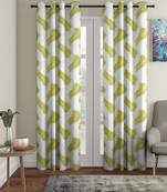 green Polyester Plain Printed Door Curtains for Bedroom, Kitchen, Kids or Living Room