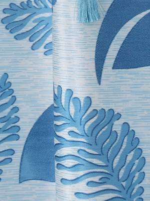 blue Polyester Plain Printed Door Curtains for Bedroom, Kitchen, Kids or Living Room 3