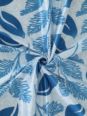 blue Polyester Plain Printed Door Curtains for Bedroom, Kitchen, Kids or Living Room 4