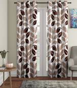 brown Polyester Plain Printed Door Curtains for Bedroom, Kitchen, Kids or Living Room
