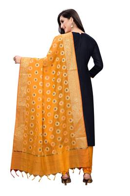 black embroidered unstitched salwar with dupatta 2