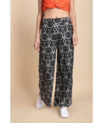 black printed cotton palazzo 1