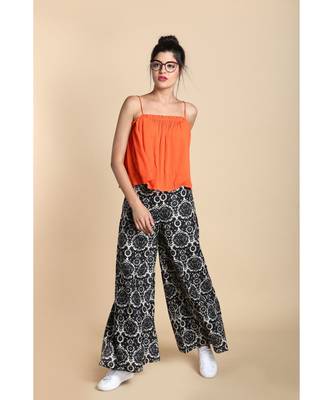 black printed cotton palazzo 2
