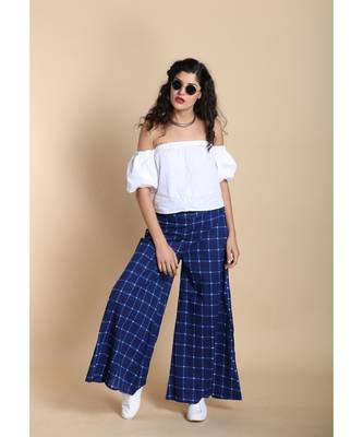 blue printed cotton palazzo 2