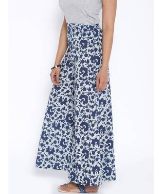 blue printed cotton palazzo 2