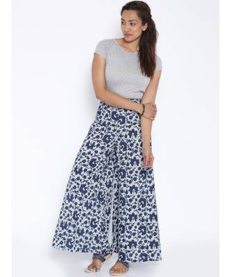 blue printed cotton palazzo 4