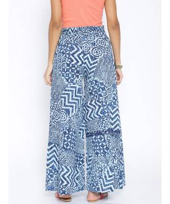 blue printed cotton palazzo 3