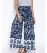 blue printed cotton palazzo