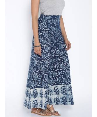 blue printed cotton palazzo 2