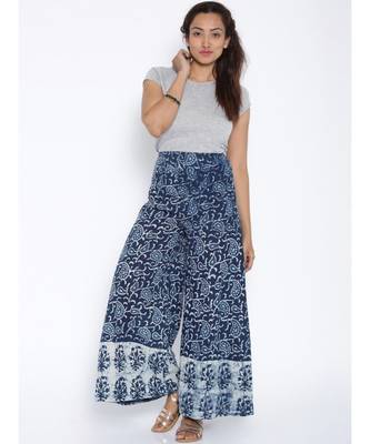 blue printed cotton palazzo 4