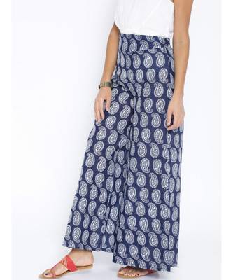 blue printed cotton palazzo 2