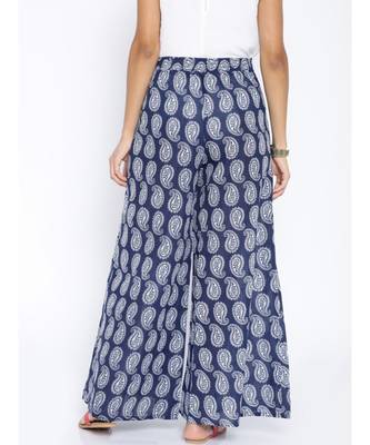 blue printed cotton palazzo 3