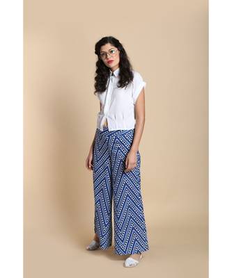 blue printed cotton palazzo 2
