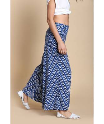 blue printed cotton palazzo 3