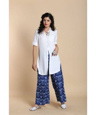 blue printed cotton palazzo 2
