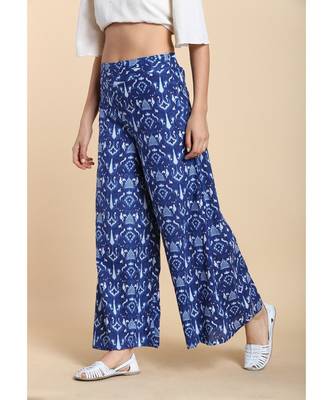 blue printed cotton palazzo 4