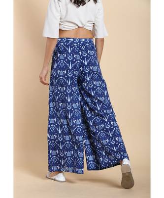 blue printed cotton palazzo 5