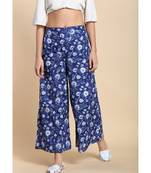 blue printed cotton palazzo