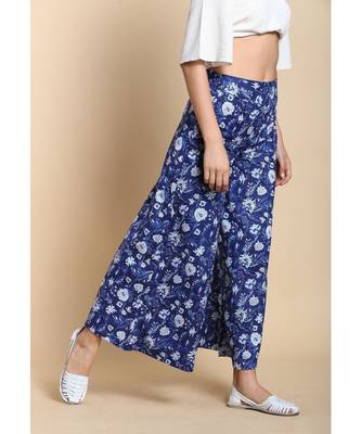 blue printed cotton palazzo 3
