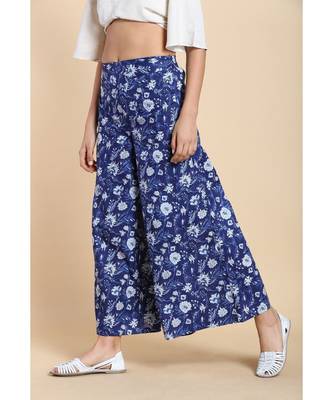 blue printed cotton palazzo 4