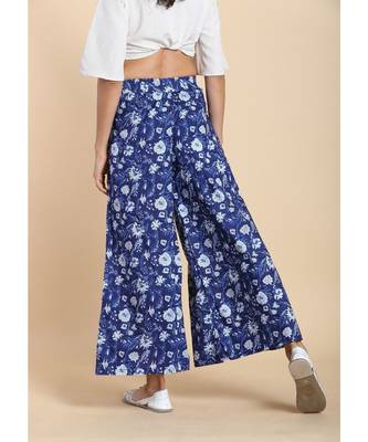 blue printed cotton palazzo 5