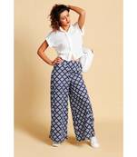 blue printed cotton palazzo