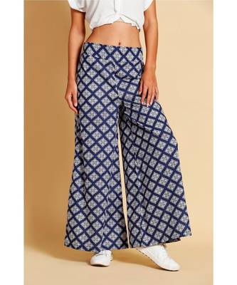 blue printed cotton palazzo 3