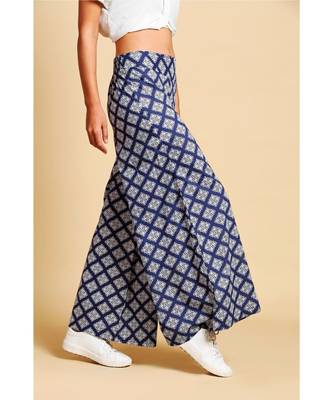 blue printed cotton palazzo 5