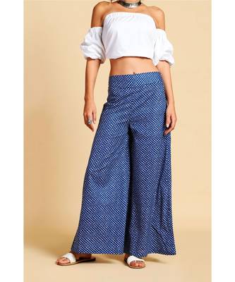blue printed cotton palazzo 3