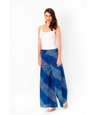 blue printed cotton palazzo 2