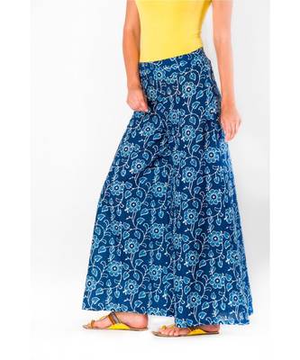 blue printed cotton palazzo 3