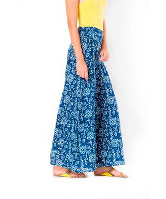 blue printed cotton palazzo 4