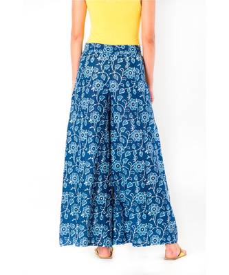 blue printed cotton palazzo 5