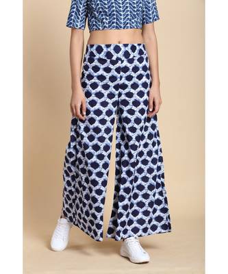 blue printed cotton palazzo 1