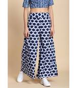 blue printed cotton palazzo