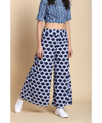 blue printed cotton palazzo 3