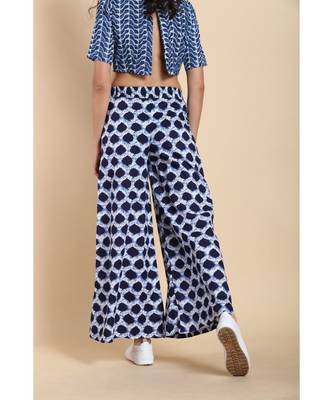 blue printed cotton palazzo 5