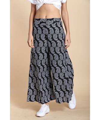 black printed cotton palazzo 1