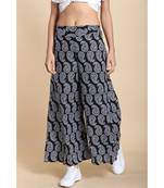 black printed cotton palazzo